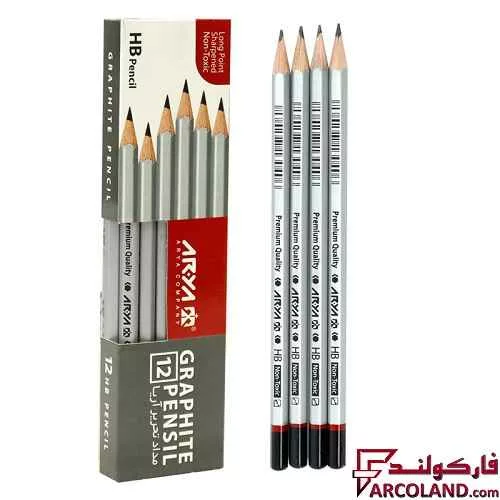 مداد مشکی آریا Arya 3050 بسته 12 عددی
