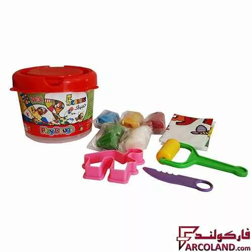 خرید اینترنتی و قیمت خمیر بازی سطلی 5 رنگ توتو مدل Toto 1203