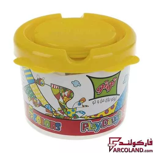 خمیر بازی سطلی 5 رنگ توتو مدل Toto 1203