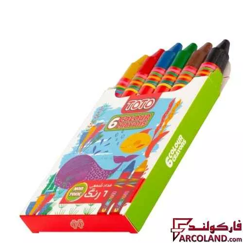 خرید اینترنتی و قیمت مداد شمعی 6 رنگ توتو مدل کرایون Toto Crayons 1088