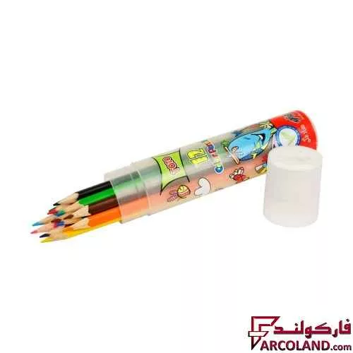 خرید اینترنتی و قیمت مداد رنگی 12 رنگ توتو جعبه استوانه ای کد Toto 1501