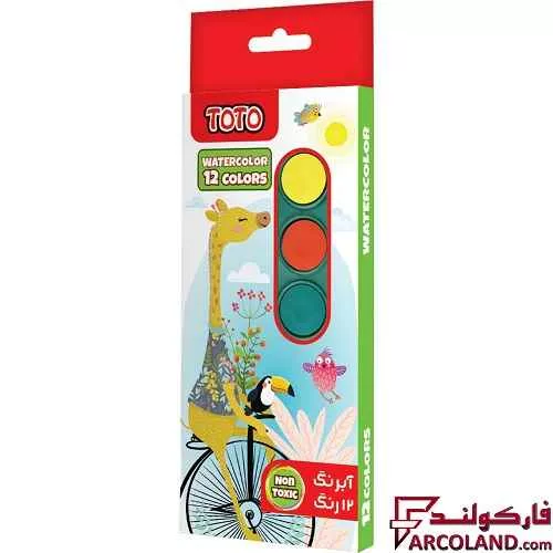 آبرنگ 12 رنگ توتو مدل Toto 5110