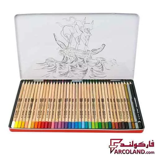 خرید اینترنتی و قیمت مداد رنگی 3+36 رنگ آریا جعبه فلزی کد Arya 3023