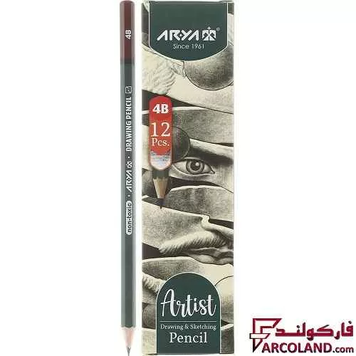 مداد طراحی 4B آریا طرح آرتیست Artist 3503 بسته 12 عددی