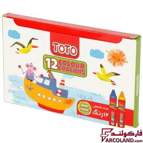 مداد شمعی 12 رنگ توتو مدل کرایون Toto Crayons 1089