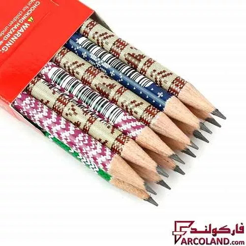 خرید اینترنتی و قیمت مداد مشکی طرح دار آریا مدل Arya 3046 بسته 12 عددی