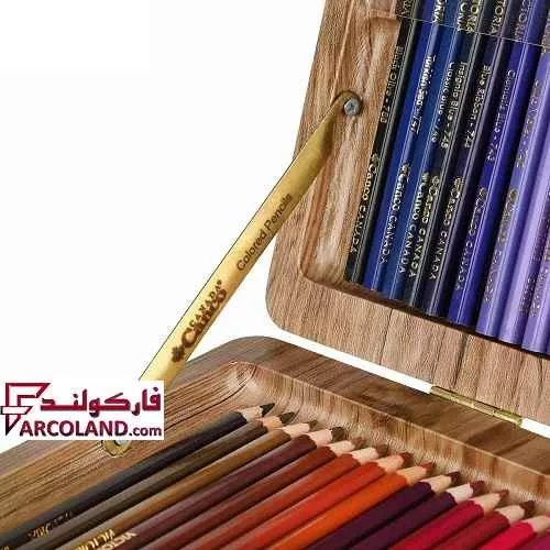 خرید اینترنتی و قیمت مداد رنگی 100 رنگ کنکو جعبه چوبی مدل Victoria