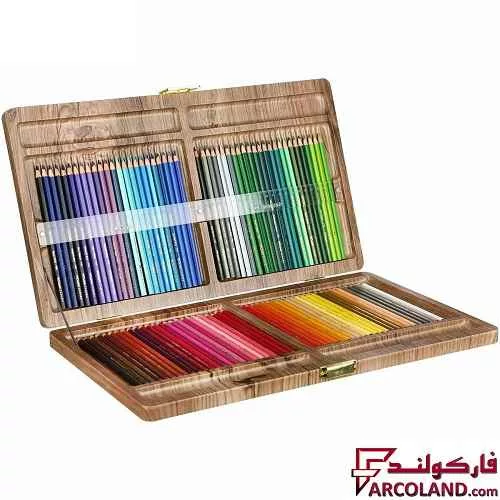 مداد رنگی 100 رنگ کنکو جعبه چوبی مدل Victoria