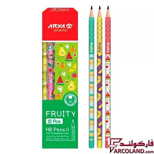 مداد مشکی طرح دار آریا مدل Arya 3048 بسته 12 عددی