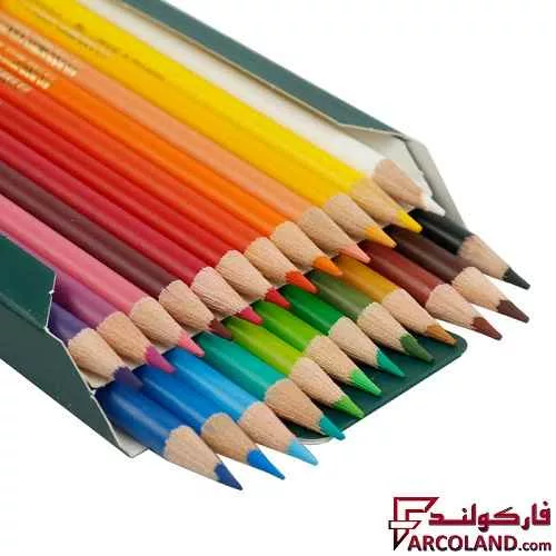 خرید اینترنتی و قیمت مداد رنگی 24 رنگ آریا جعبه مقوایی مدل Artist 3602