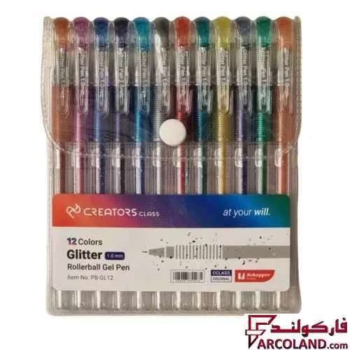 خرید اینترنتی و قیمت روان نویس گلیتر مدل اکلیلی کریتورز کلاس Glitter PB-GL12 بسته 12 عددی