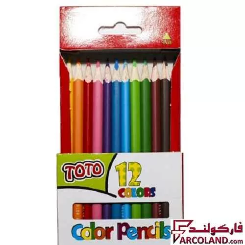خرید اینترنتی و قیمت مداد رنگی 12 رنگ توتو جعبه مقوایی مدل Toto 1311