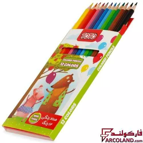 خرید اینترنتی و قیمت مداد رنگی 12 رنگ توتو جعبه مقوایی مدل Toto 1311