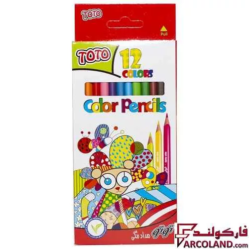 مداد رنگی 12 رنگ توتو جعبه مقوایی مدل Toto 1311