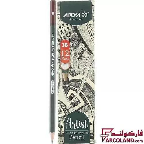 مداد طراحی 3B آریا طرح آرتیست Artist 3502 بسته 12 عددی