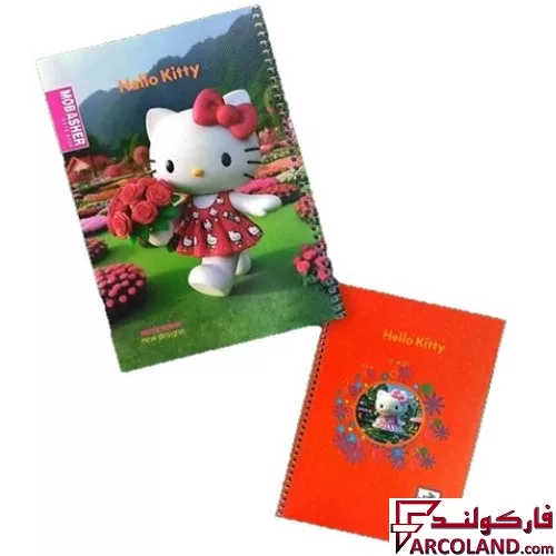 دفتر مشق 100 برگ سیمی جلد طلقی طرح هلو کیتی