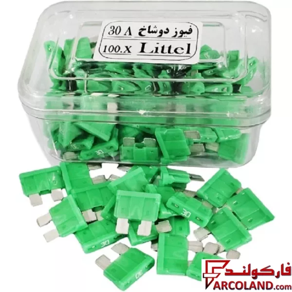 فیوز خودرو دوشاخ ژاپنی لیتل اصلی 30 آمپر بسته 100 عددی