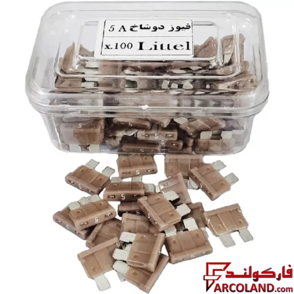 فیوز خودرو دوشاخ ژاپنی لیتل اصلی 5 آمپر بسته 100 عددی