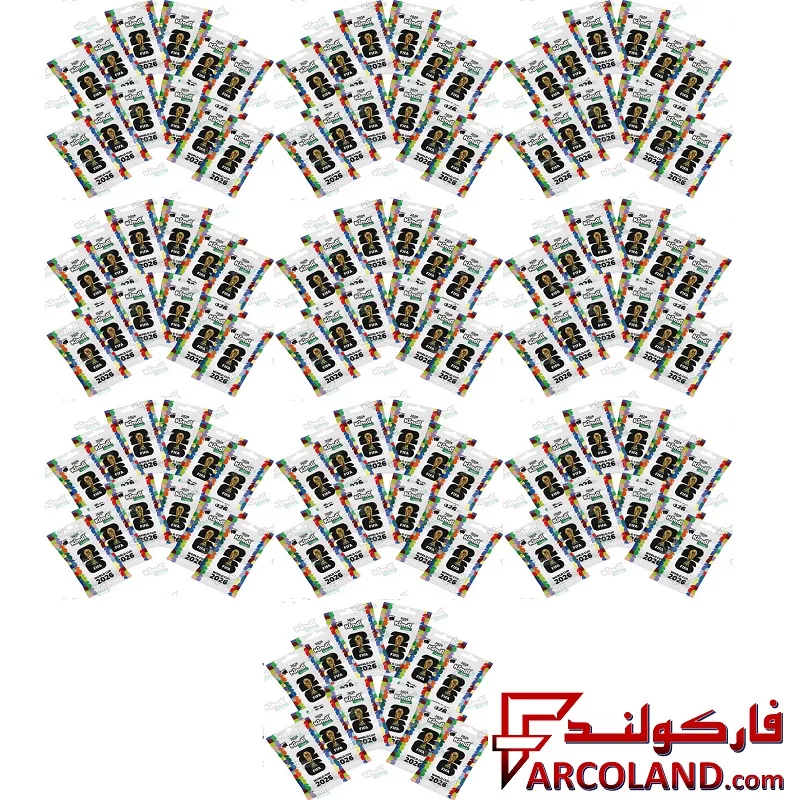 کیمدی کارت فوتبال جام جهانی مدل World Cup 2026 بسته 120 عددی