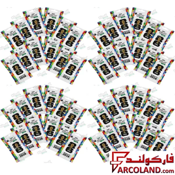 کیمدی کارت فوتبال جام جهانی مدل World Cup 2026 بسته 48 عددی