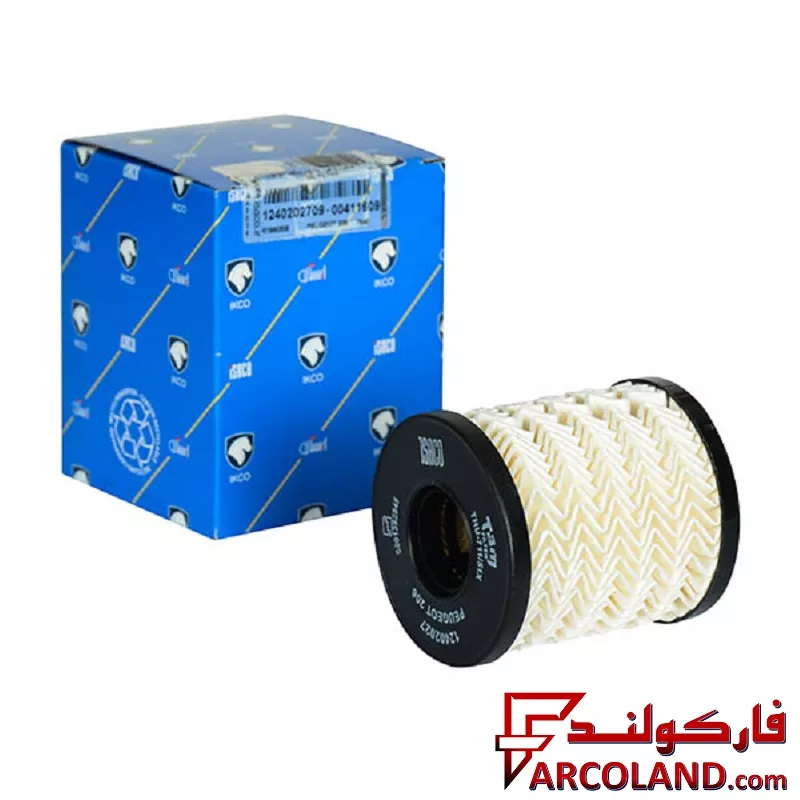 فیلتر روغن موتور ایساکو مدل 12402027 پایه کوتاه مناسب پژو 206